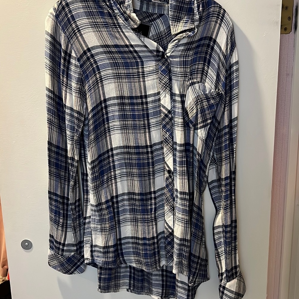 Rails size M white navy flannel shirt